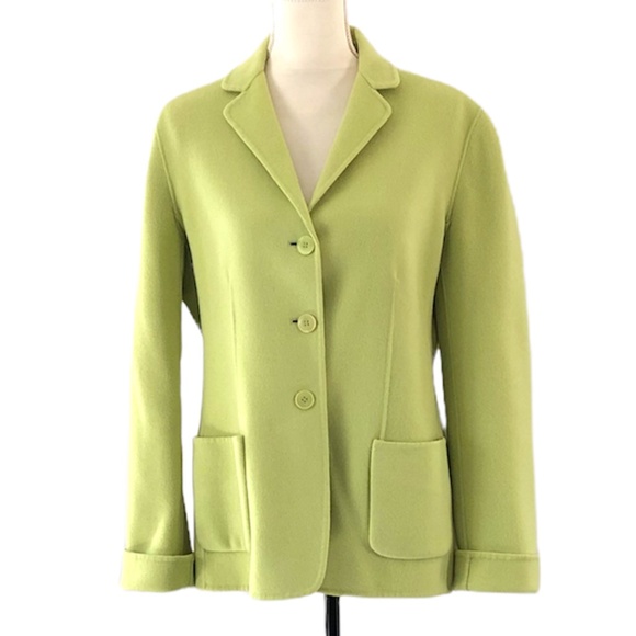 Jones New York Jackets & Blazers - Jones New York Chartreuse Wool Blend Jacket Size 12